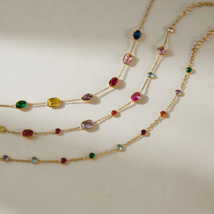 Novedad de Verano 2026, Pulseras de Moda Elegantes para Mujer, Chapadas en Oro de 18k, de Acero Inoxidable, con Cristales Coloridos, Resistentes al Deslustre - Product Image 6