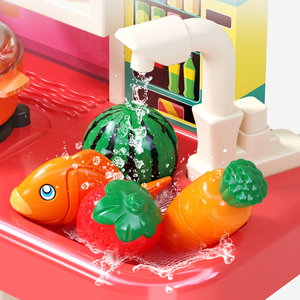 Grands ensembles de jouets de <span class=keywords><strong>cuisine</strong></span> et d'aliments en plastique amusants pour faire semblant, très demandés pour les enfants et les filles, avec fonctions musicales et lumineuses - Product Image 4