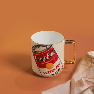 Taza <span class=keywords><strong>de</strong></span> Porcelana <span class=keywords><strong>de</strong></span> la Serie 'Lata <span class=keywords><strong>de</strong></span> Sopa' <span class=keywords><strong>de</strong></span> Arte Pop Premium - Gran Capacidad, Diseño Retro Vibrante - Estilo Nórdico, Apta para Lavavajillas, Caja <span class=keywords><strong>de</strong></span> Regalo - Product Image 1