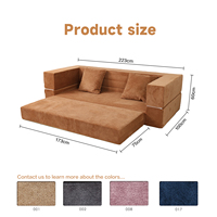 Einfach zu Montierendes Konvertierbares Modulares Kombinationssofa, Modernes Schlafsofa, Gepolstertes Bett, Wohnzimmermöbel