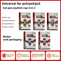 Capuchons de joystick en silicone de haute qualité en forme de patte de chat pour manettes de jeu PS5, PS4, PS3 – Lot de 4 capuchons de joystick en gros