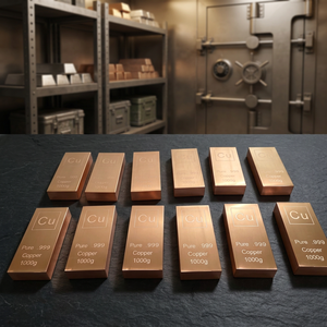 Bloques de Cobre de Grado de Inversión C10100, Barra de Cobre Puro 999, 1 kg, 1000 g, para Inversión Financiera - Product Image 3