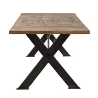 Table et chaises de ferme ensemble de table à manger en bois massif de style minimaliste américain rustique peu encombrant
