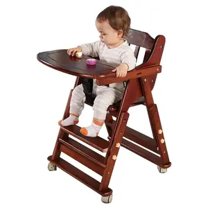 Cadeira de madeira portátil dobrável de bebê, alta qualidade, multifuncional, de madeira, alta