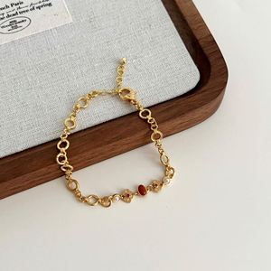 Dylam Trending Design 18K Gold Plated 925 Silver Link Chain High Quality South <b>Red</b> Agate Pendant <b>Bracelets</b> - Product Image 6