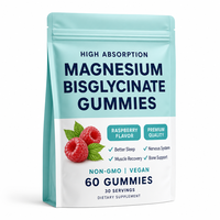 Permen Kunyah Magnesium Bisglisinat 400mg untuk Dewasa, Membantu Tidur, Pemulihan Otot, Relaksasi Saraf, 60 Buah