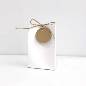 Sac cadeau en papier kraft rétro KM, bricolage, bijoux, biscuits, faveur de mariage, boîte à bonbons, emballage alimentaire, sac avec corde, fête d'anniversaire - Product Image 3