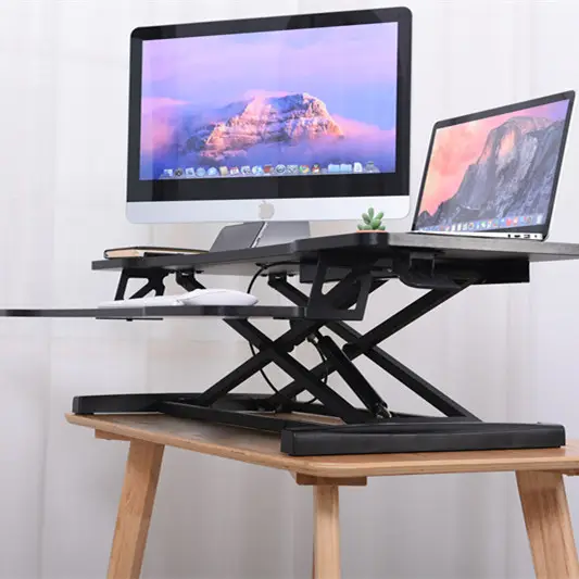 Apoio dobrável para móveis de escritório, altura ajustável sentar-se tabela de 36 ''conversor de mesa levanta o riser duplo slim