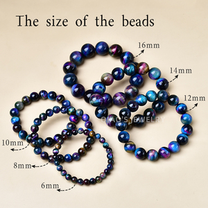 Bracciale alla Moda in <span class=keywords><strong>Pietra</strong></span> Occhio di Tigre 5A - Bracciale Personalizzato per Coppie in <span class=keywords><strong>Pietra</strong></span> Occhio di Tigre Vendita all'Ingrosso - Product Image 2