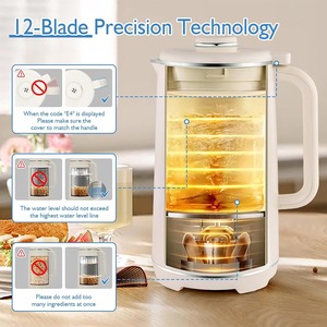 Máquina para Hacer Leche de Soya Automática con Temporizador de 1.2L, Máquina Multifuncional Portátil para Hacer Leche de Frutos Secos 8 en 1, Pantalla Táctil LED - Product Image 4