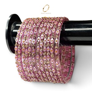 Bracelets ethniques en verre de Kasmir plaqués or, coupe émeraude, en forme de goutte de pluie, bijoux traditionnels au meilleur prix et de qualité supérieure - Product Image 3