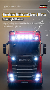 Xe tải hạng nặng Scania 6x6 770S V8 chính hãng HuiNa 1501 tỷ lệ 1:18 19 kênh điều khiển từ xa 6 bánh dẫn động bằng hợp kim - Product Image 4