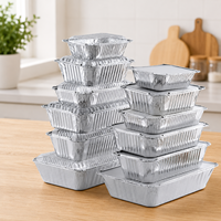 Plaque de cuisson rectangulaire en aluminium écologique de 600 ml et 900 ml, jetable, pour grillades et barbecue au four