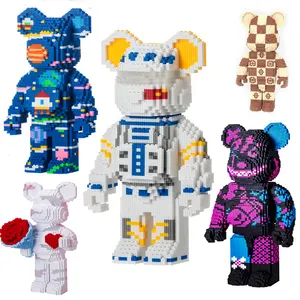 Tiktok-bloques de construcción de plástico ABS para niños, juguete de ladrillos para armar Oso de la serie love Violent Bear, ideal para regalo de cumpleaños, gran oferta