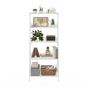 Estantería de Madera <span class=keywords><strong>Blanca</strong></span> con Forma de Escalera, 5 Niveles, Fácil de Instalar, Estantería de Árbol, Estantería para Espacios Pequeños, Estantería de Escalera Resistente - Product Image 3