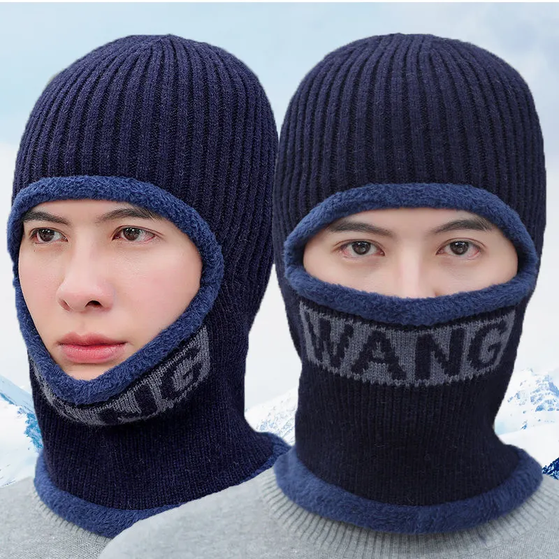 Mode Mannen Brief Gezicht Cover Winddicht Warm Goedkope Winter Hoeden Gezichtsmasker Cover Bivakmuts 1 Gat