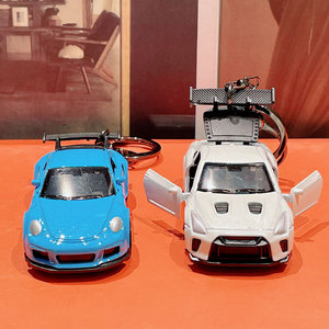 Creative Mini Racing Car Keychain Cute Cartoon Pull Back Car Pendant <b>Bag</b> <b>Charm</b> Gift Key Holder - Product Image 4