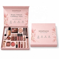 Boîte en carton rigide personnalisée pour cosmétiques avec insert pour kit complet de rouge à lèvres, emballage de maquillage haut de gamme, boîte cadeau à fermeture magnétique