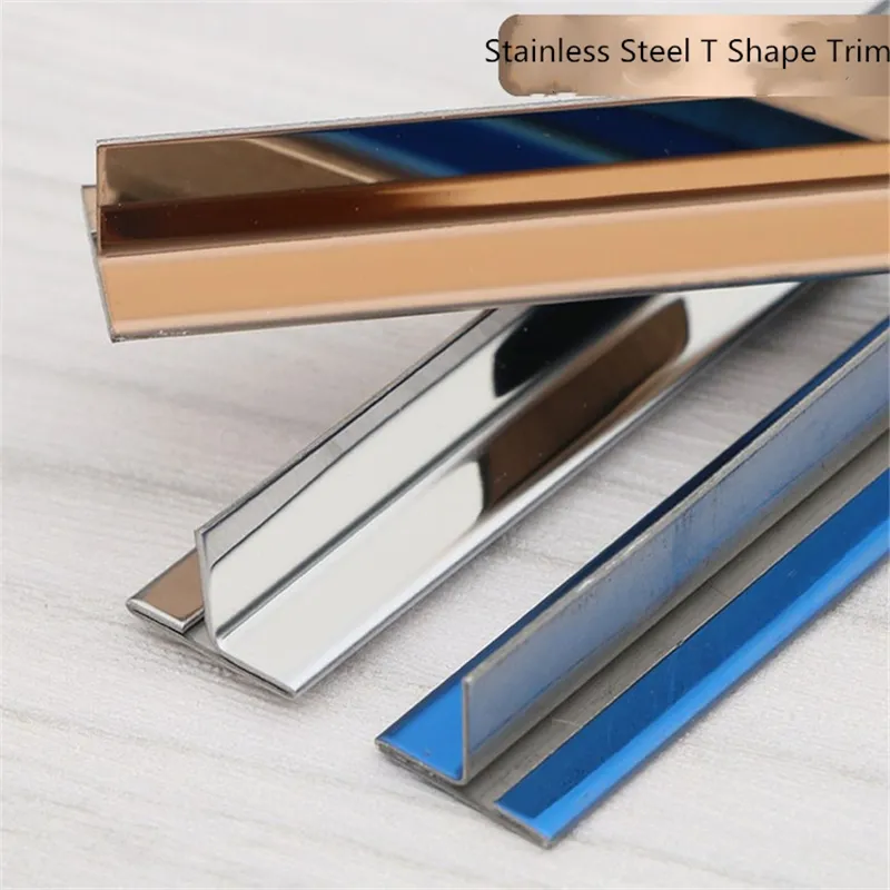 Factory Supply Decorative T Shape U Shape Stainless Steel Metal Tile Trim Strips Tiles Corner Trim