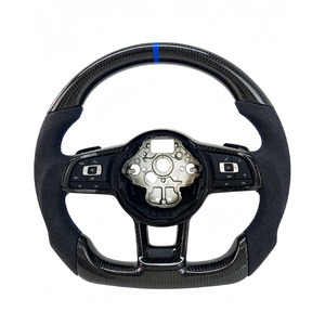 Volant sport en cuir perforé en fibre de carbone pour Volkswagen <span class=keywords><strong>Golf</strong></span> 5 6 <span class=keywords><strong>7</strong></span> R MK5 MK6 MK7 <span class=keywords><strong>Gti</strong></span> Polo Passat CC B8 B6 - Product Image 1