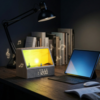 Réveil intelligent avec lumière d'aube, dispositif d'aide au sommeil, haut-parleur Bluetooth, alimentation USB, pour la maison, la chambre et le bureau