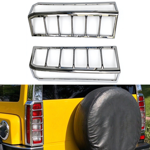 ฝาครอบไฟท้ายโครเมียม ABS สำหรับ Hummer H3 2006-2010 กรอบไฟกันชนหลัง อุปกรณ์ตกแต่งรถยนต์ (1 คู่) - Product Image 1