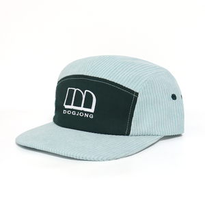 Fábrica al por mayor nuevo diseño personalizado bordado Logo Casual invierno Unisex 5 paneles algodón sarga PANA Flat-Brim Camp sombreros gorras - Product Image 1