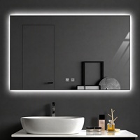 Miroir de salle de bain intelligent à LED avec éclairage, cadre en aluminium rectangulaire mural, étanche et anti-buée, CF Custom 60/70/80/90/100cm