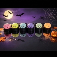 Nouveaux jouets anti-stress en TPR pour Halloween, texture gelée avec garnitures de paillettes dorées, vente en gros transfrontalière