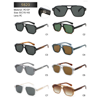 Offre Spéciale Lunettes de soleil carrées à double pont en PC Lunettes de soleil multicolores pour usage quotidien Stock prêt à l'emploi