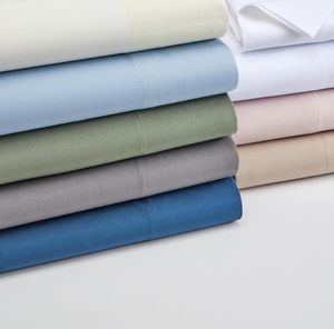Draps de lit en coton égyptien 500 fils, blancs, tissés, modernes, draps unis - Product Image 2