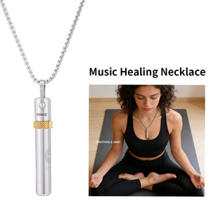 Collier de guérison musicale 528 <span class=keywords><strong>Hertz</strong></span>, fréquence de rotation, réduction du stress, méditation, soulagement de l'anxiété, bijoux, pendentif flûte sanskrit - Product Image 1
