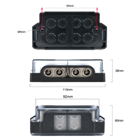 Bloc de distribution d'alimentation en cuivre à 2 voies, 2 entrées, 150A, 24V, répartiteur d'amplificateur audio pour voiture