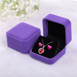 Wholesale Custom Logo Velvet Ring Necklace <b>Earring</b> Jewelry Box Wedding Organizer Jewellery Storage Jewelry <b>Gift</b> <b>Boxes</b> - Product Image 2