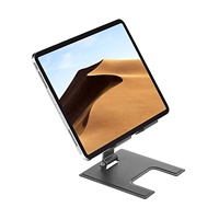 Vente chaude produits 2023 routage élégant support de tablette noir impression personnalisée haut blanc métal Logo réglable support de tablette