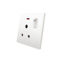 Prises commutées 15A néon afrique du sud mur Standard contrôle de la lumière haute puissance 86 Type PC panneau Ultra-mince prises indiennes pour la décoration
