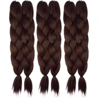 Extensions de cheveux synthétiques tressés Jumbo Yaki TZ pré-étirés de 48 pouces, 2 paquets de 170g