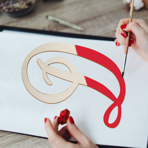 DIY Peinture Porte Cintre Décoration Murale Alphabet Anniversaire Mariage Décoration <span class=keywords><strong>Calligraphie</strong></span> Vigne Monogramme Bois Lettres - Product Image 2