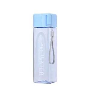 Customized 15oz 450ml BPA Free Plastic Water Bottle Sports Drinking Bottles With Rope