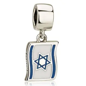 Israel Bead Charm 925 Sterling Silver Marina Jewelry Hoshen Star of David Bead Charm