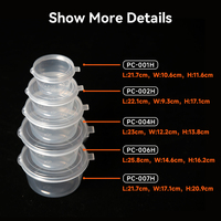1OZ-7OZ Boîte à lunch en plastique jetable avec couvercle à charnière Récipient de stockage des aliments pour micro-ondes pour le contrôle des portions des aliments à emporter