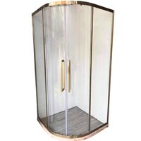 Aanpasbare kleuren & maten Schuifbare aluminium frame gebogen glazen douchecabines