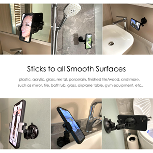 Factory Wholesale Magnetic Phone Holder Portable Mount Reusable <b>Stand</b> for Car Shower Mirror Kitchen Window Bathroom - Product Image 5