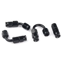 Sambungan Putar Aluminium 0 45 90 180 Derajat, Fitting Bahan Bakar AN3, Adaptor Selang Flaring, Sambungan Pipa, Hitam Anodized