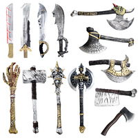 Maßgefertigtes Neues God of War Spiel PU-Schaum Schwert Blutiges Messer Axt Party-Spielzeug Neuheiten für Halloween Geisterhaus Cosplay Zubehör