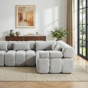 Sofá Seccional Modular Envasado al Vacío, Sofá Combinado de Chenilla, Esponja de Alta Resiliencia para Sala de Estar/Apartamento - Product Image 3