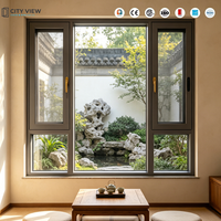 Ventana Abatible de Aluminio Resistente a Impactos, a Prueba de Huracanes, con Cierre de 3 Etapas, Doble Acristalamiento Certificado