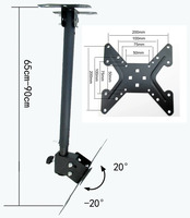 Soporte de Techo Lcd para Tv de Plasma, Soporte de Techo con Pantalla de 200x200, 30 ", 27", 32 ", 20", Inclinación hacia Abajo, 0,65 m-0,9 m