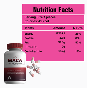 BASE OEM Maca Kapsülleri Ekstra Güçlü 1900mg Tamamen Doğal Enerji Verici, Hormonal Denge, Enerji ve Dayanıklılık için - Product Image 3