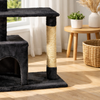 Structure d'escalade pour chat en velours multi-niveaux, durable et écologique, avec poteaux à gratter en sisal et tour d'escalade en peluche pour chatons et chats adultes